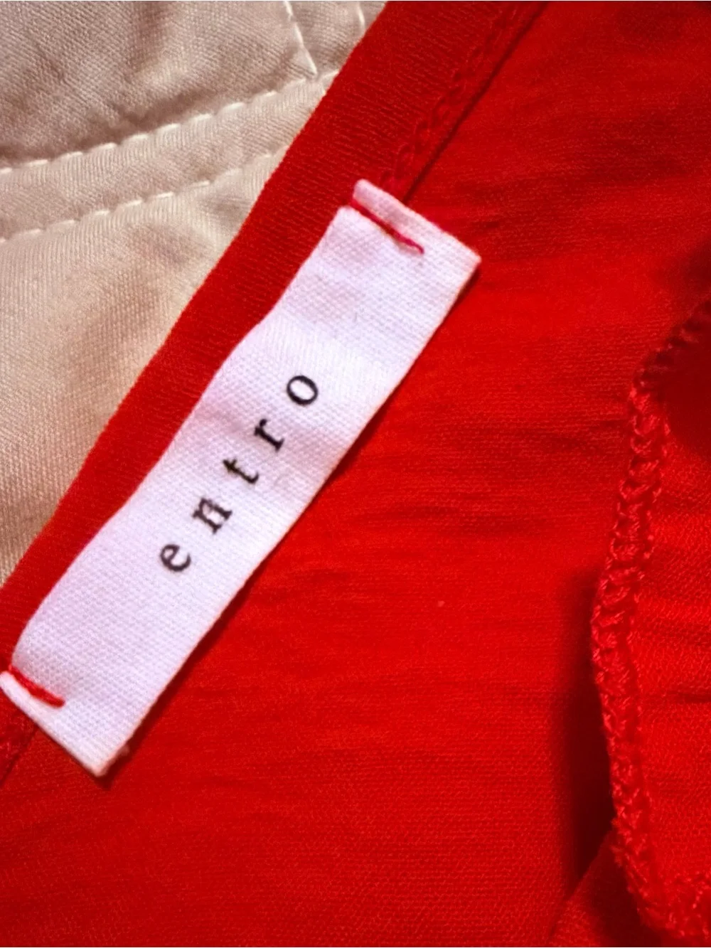 entro Bright Red Ruffle Strap Tank - Picture 3 of 3